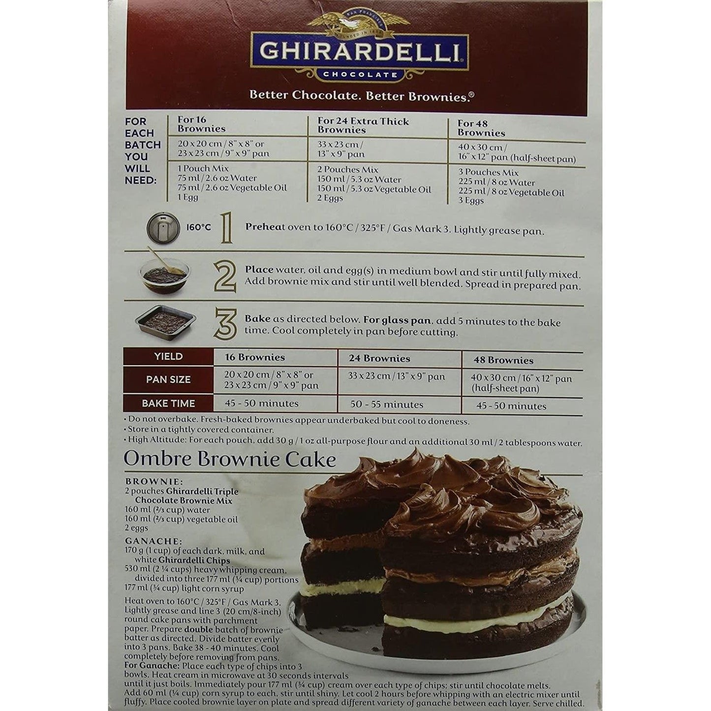 Ghirardelli Triple Chocolate Brownie Mix 4 Pack