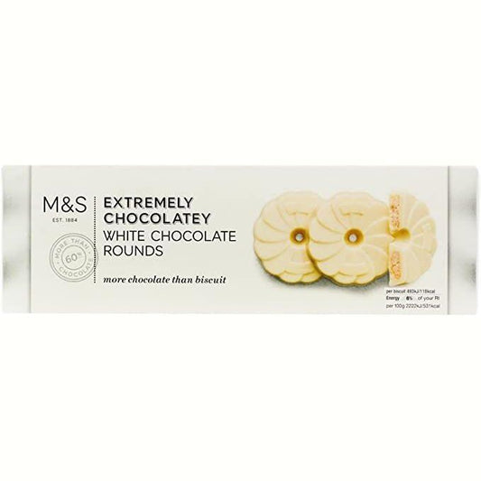 M&S Extremely Chocolatey White Rounds Biscuits 200g