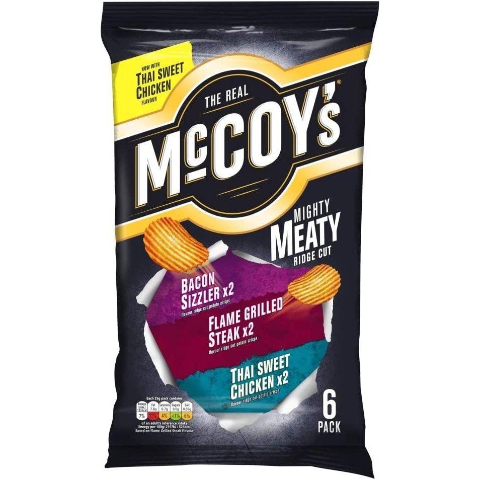 McCoy's Mighty Meaty Crisps 6 Pack 25g