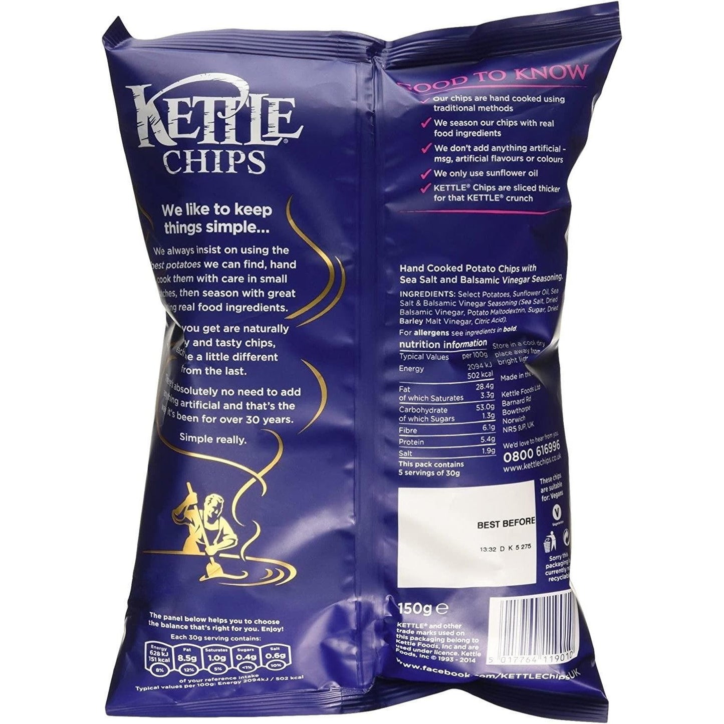 Kettle Chips Sea Salt & Balsamic Vinegar 150g