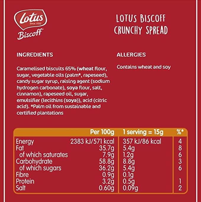Lotus Biscoff Crunchy Spread Jar 380g