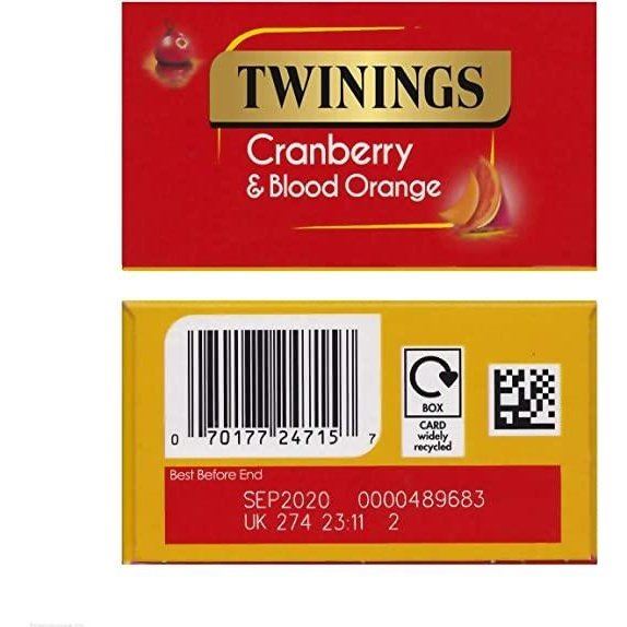 Twinings Cranberry & Blood Orange Tea Bags 20 Pack 40g
