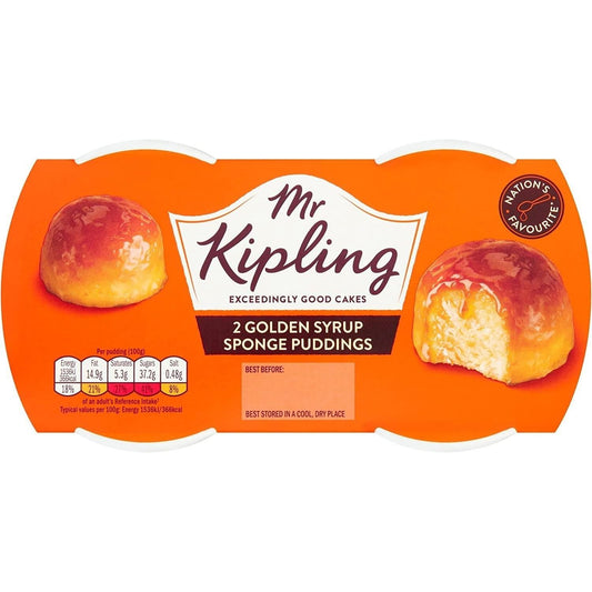 Mr Kipling Golden Syrup Sponge Puddings 2 Pack 190g