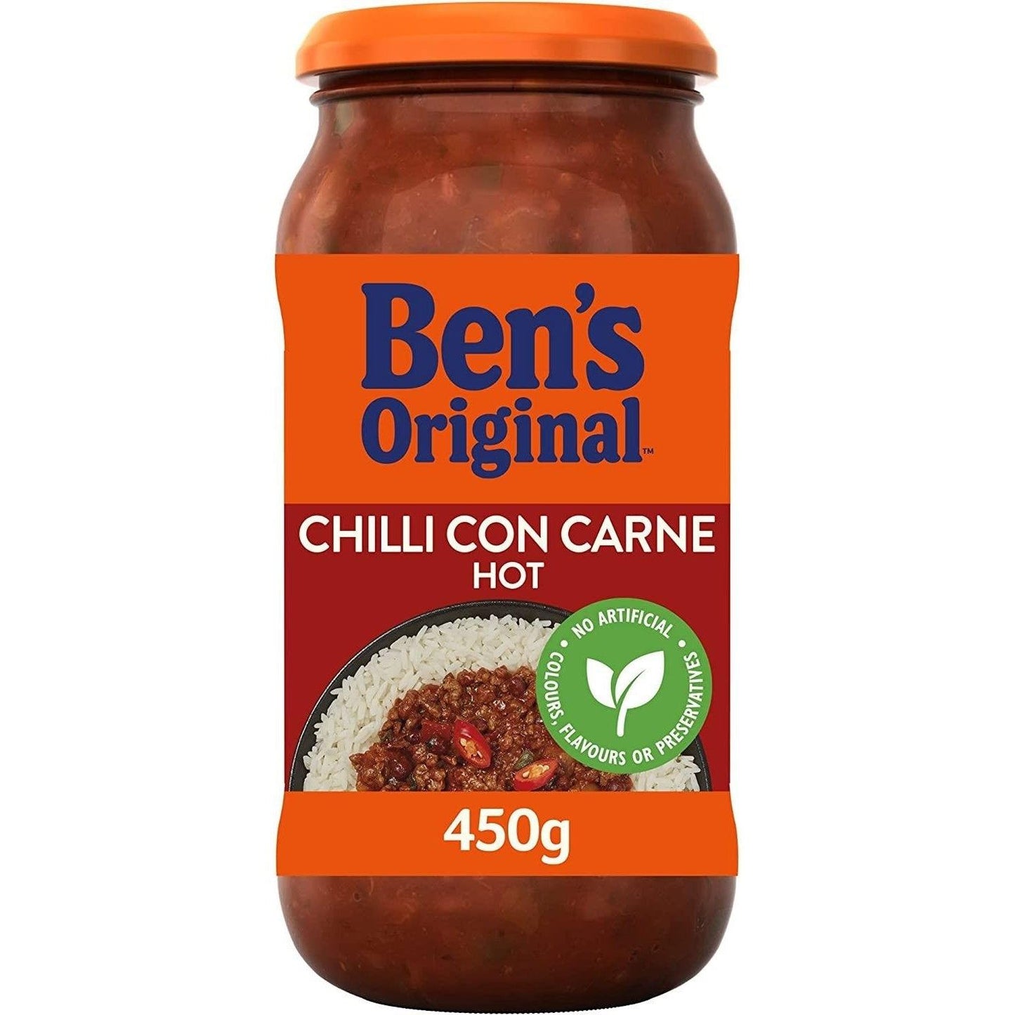 Ben's Original Hot Chilli Con Carne Sauce Jar 450g