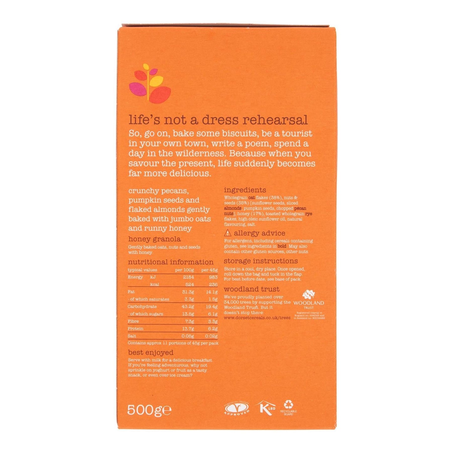 Dorset Cereals Honey Granola Box 500g