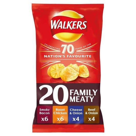 Walkers Meaty Variety Crisps 20 Pack 25g
